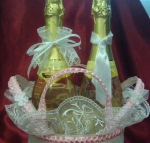 украшение для шампанского, модель 4107 ― Интернет-магазин Свадебных платьев Солодко-разом
