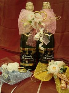 украшение для шампанского, модель 4112 ― Интернет-магазин Свадебных платьев Солодко-разом