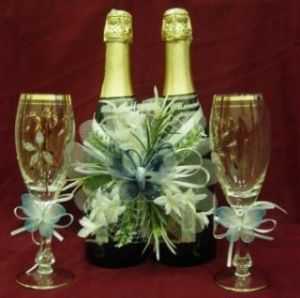 украшение для шампанского, модель 4116 ― Интернет-магазин Свадебных платьев Солодко-разом