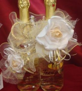 украшение для шампанского, модель 4118 ― Интернет-магазин Свадебных платьев Солодко-разом
