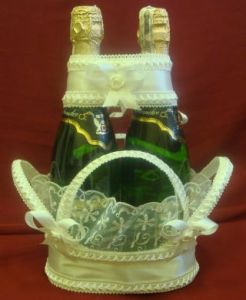 украшение для шампанского, модель 4133 ― Интернет-магазин Свадебных платьев Солодко-разом