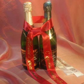 украшение для шампанского, модель 4136 ― Интернет-магазин Свадебных платьев Солодко-разом