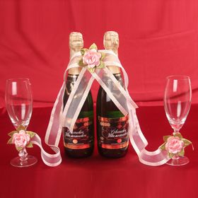 украшение для шампанского, модель 4141 ― Интернет-магазин Свадебных платьев Солодко-разом