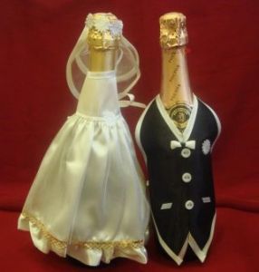 украшение для шампанского, модель 4120 ― Интернет-магазин Свадебных платьев Солодко-разом