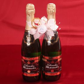 украшение для шампанского, модель 4129 ― Интернет-магазин Свадебных платьев Солодко-разом